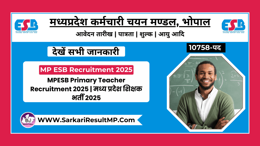 MPESB Primary Teacher Recruitment Selection Exam 2025