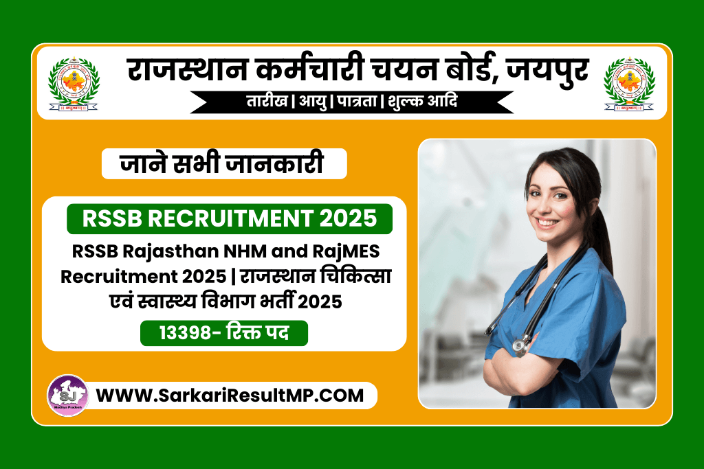 RSSB Rajasthan NHM and RajMES Recruitment 2025