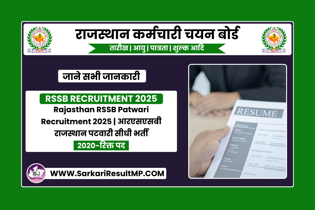 Rajasthan RSSB Patwari Recruitment 2025