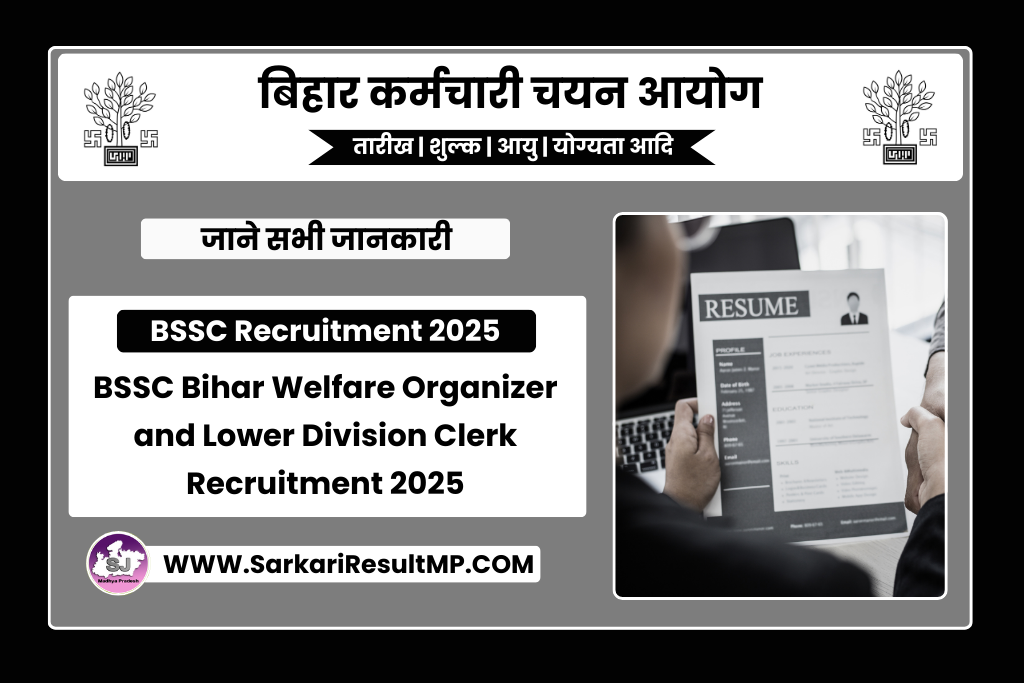 BSSC Bihar Welfare Organizer and LDC Recruitment 2025