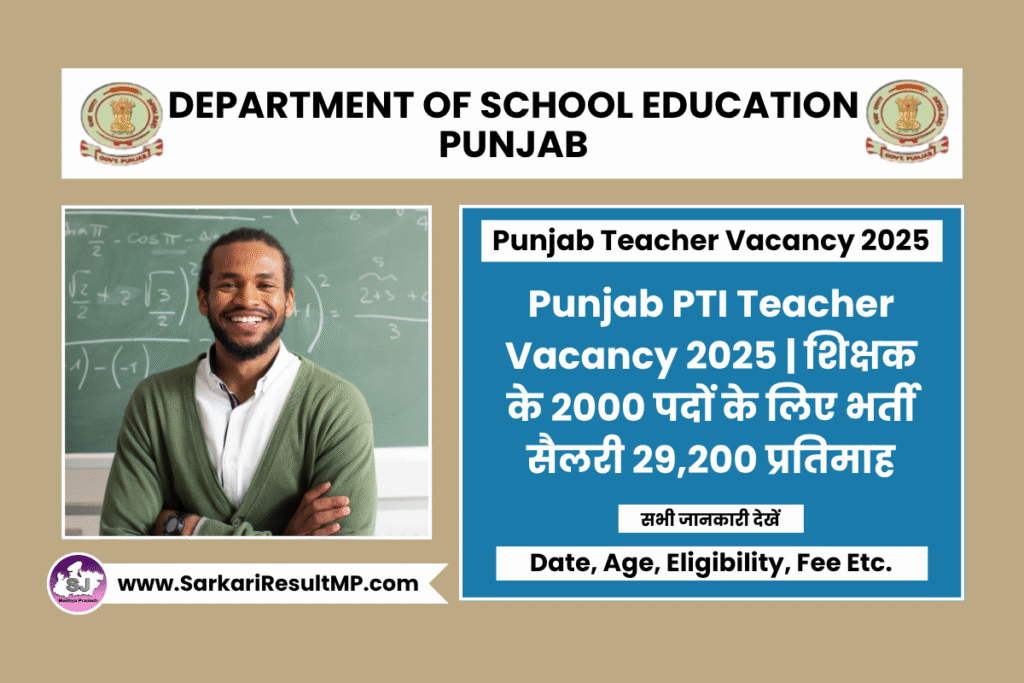 Punjab PTI Teacher Vacancy 2025