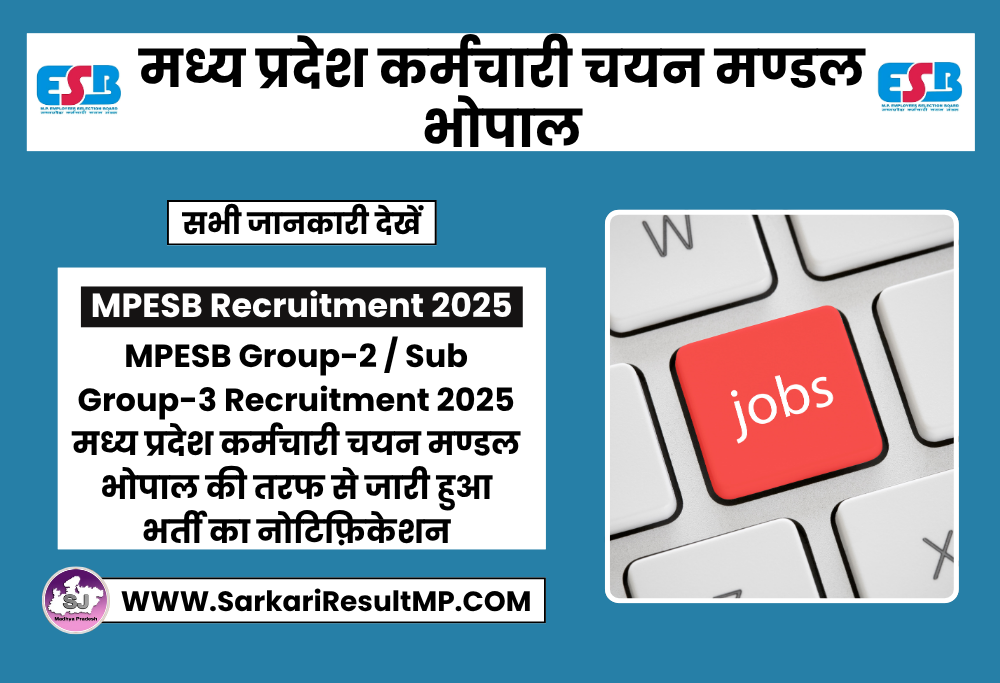 MPESB Group-2 - Sub Group-3 Recruitment 2025