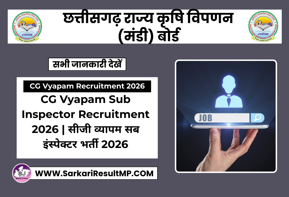 CG Vyapam Sub Inspector Recruitment 2026